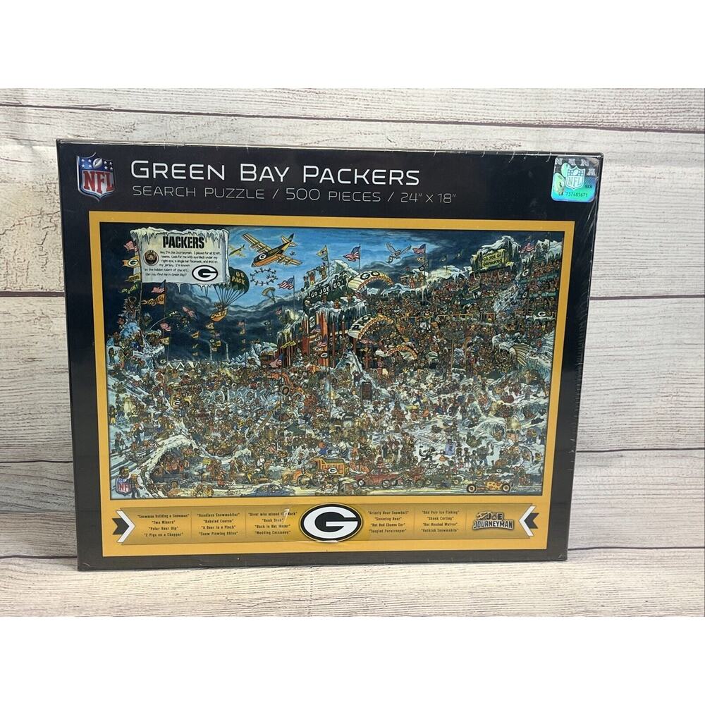 NFL Green Bay Packers puzzle Search 500 Pieces 24"X18" Find Joe Journeyman X1